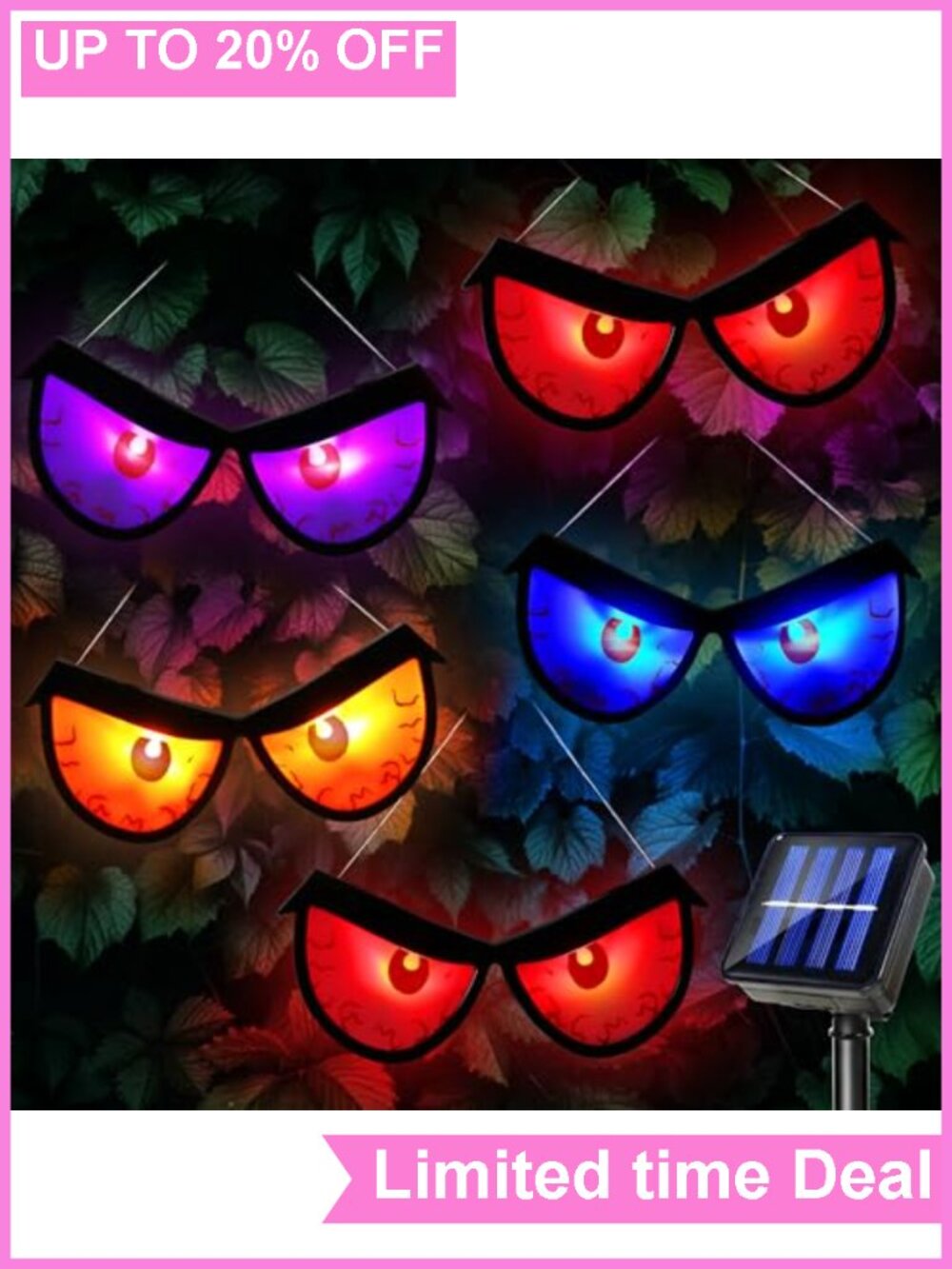 Solar Halloween Spooky Eyes Lights for Bushes Yard Decor Outdoor